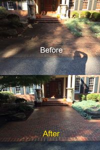 brick walkway before and after